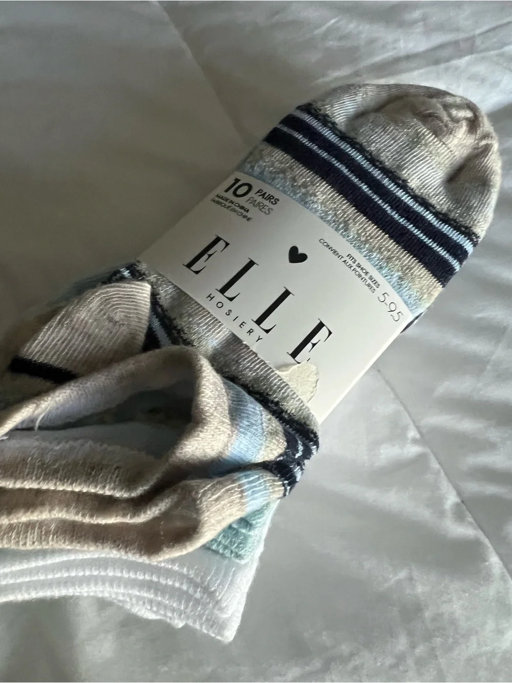 ELLE Men's Pack of Low-Cut Socks in Black, White, Mint and Gray